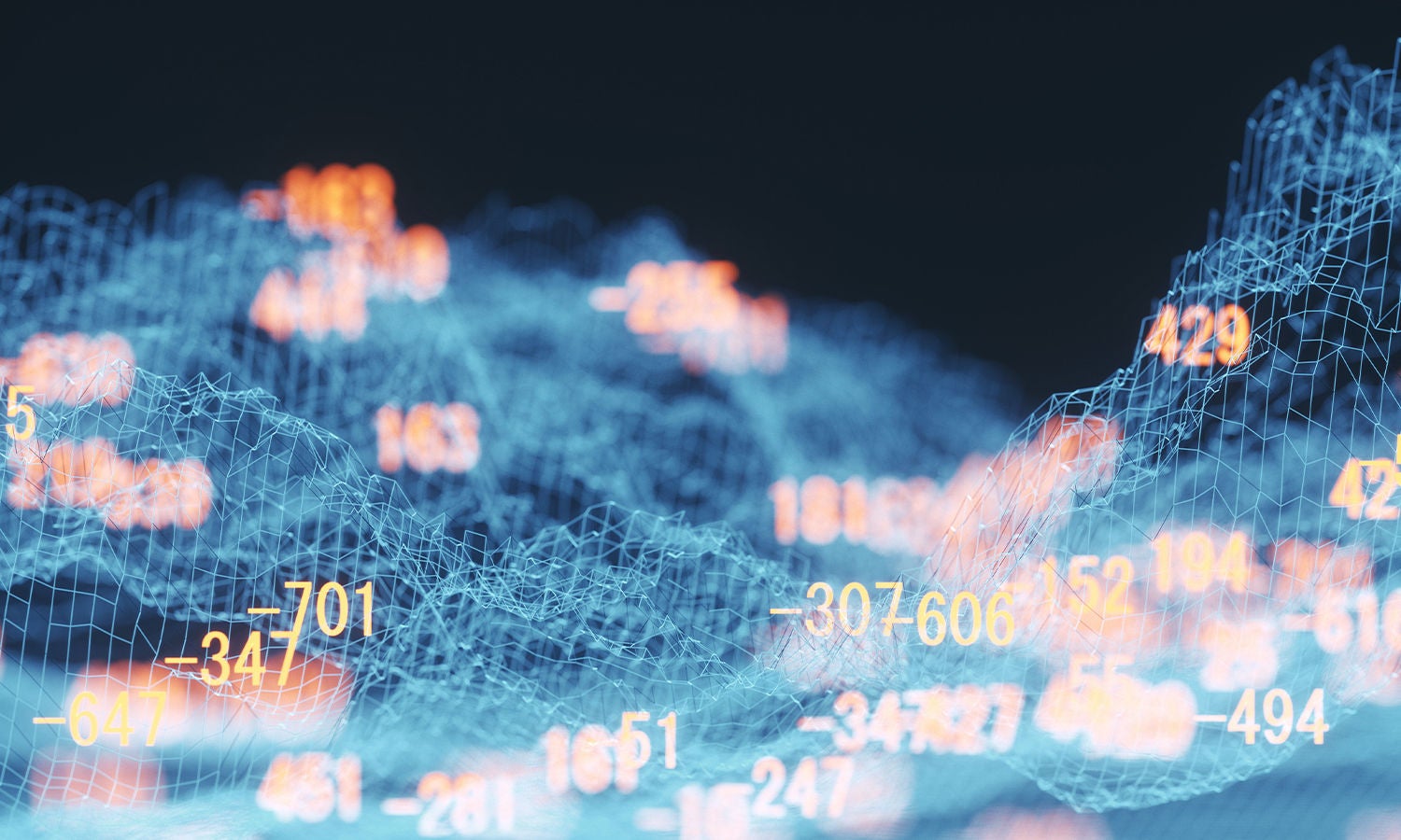 man viewing dna renderings on large monitor